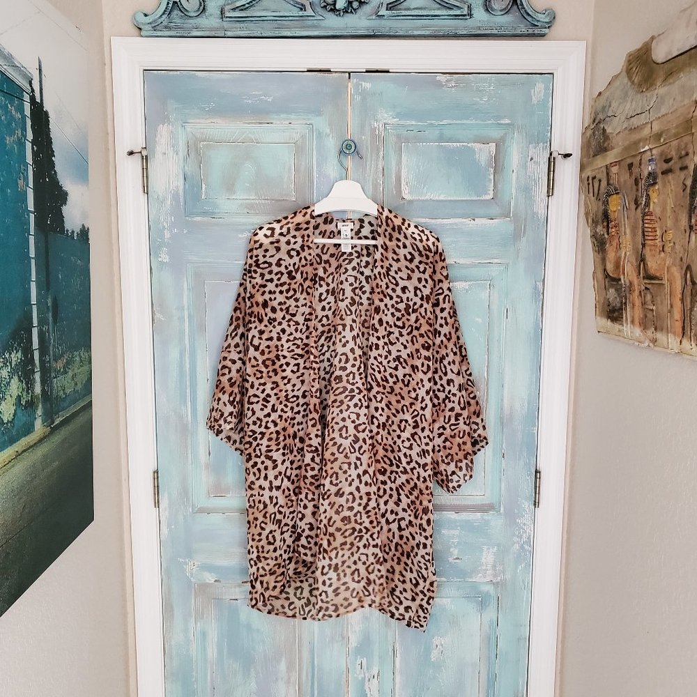 Boho Festival Cover Up - Leopard Print.  Lightweight coverup one size fits all.